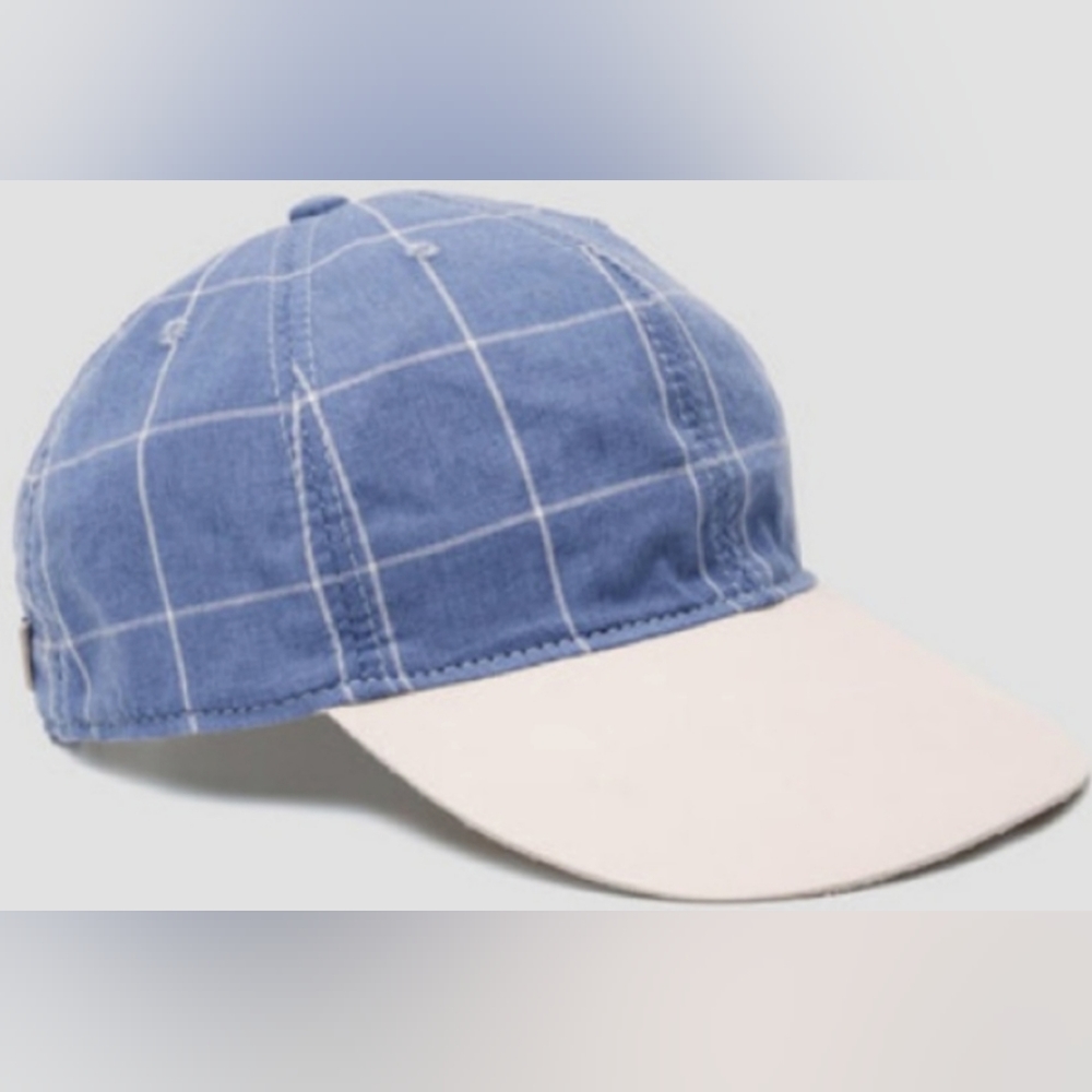 Alex Crane Designer Blue Plaid Hat NWOT
